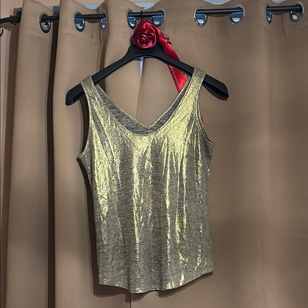 White House Black Market Gold Sleeveless Top - Picture 5 of 6